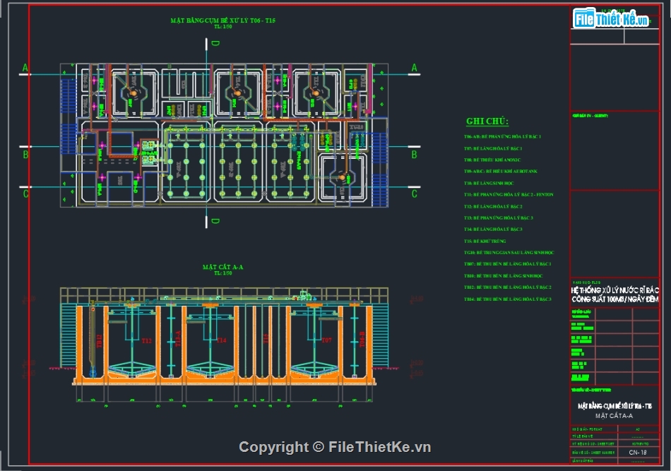 xử lý nước thải rỉ rác,nước thải bãi rác,bản vẽ trạm xử lý nước thải rỉ rác,xử lý nước thải amoni cao,thiết kế bãi rác,bản vẽ bãi rác
